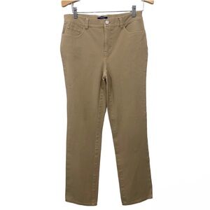 Chaps Straight Leg Fitted Khaki Business Casual Flattering Size 6